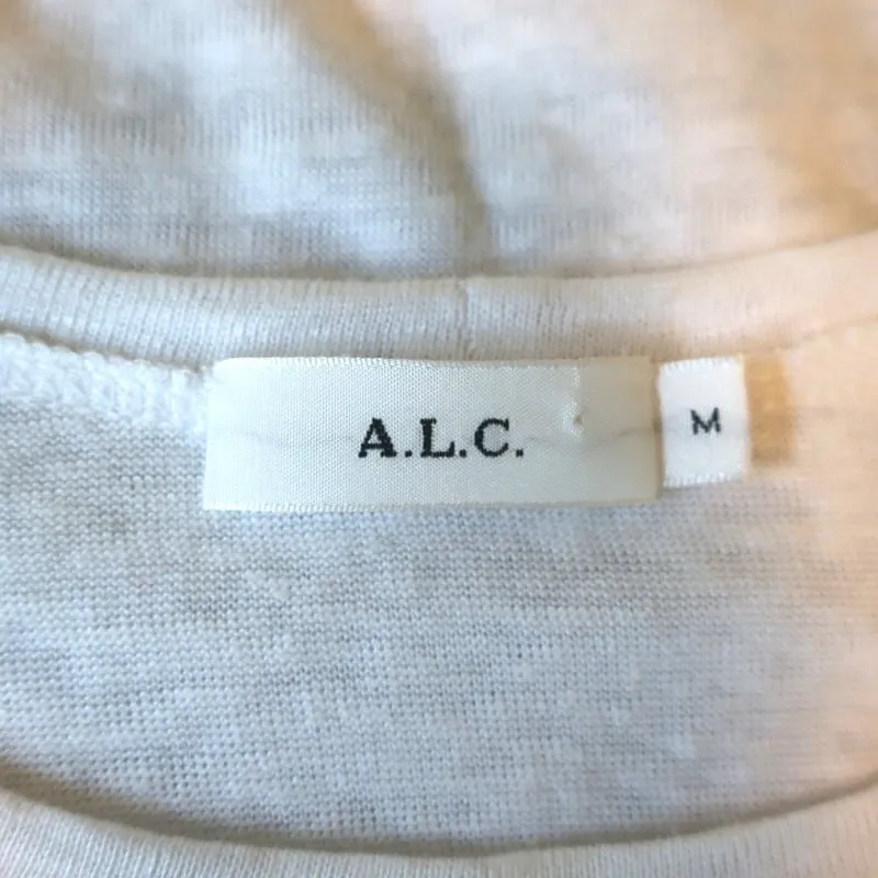 A.L.C. Ruffled Tee Lilo White Linen Jersey Size Medium Short Sleeve Top