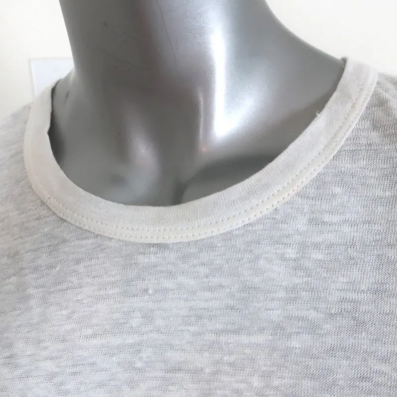 A.L.C. Ruffled Tee Lilo White Linen Jersey Size Medium Short Sleeve Top