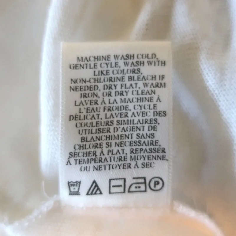 A.L.C. Ruffled Tee Lilo White Linen Jersey Size Medium Short Sleeve Top