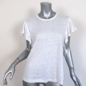 A.L.C. Ruffled Tee Lilo White Linen Jersey Size Medium Short Sleeve Top