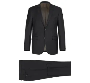 Alessandro Vitello by Renoir Black 2-Piece Slim Fit Notch Lapel Wool Suit 508-1