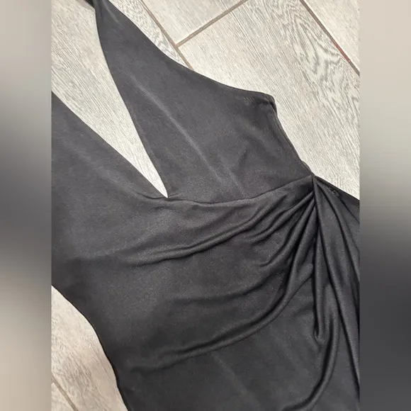Alex   Olivia Marx Draped Halter Dress Black Size 6