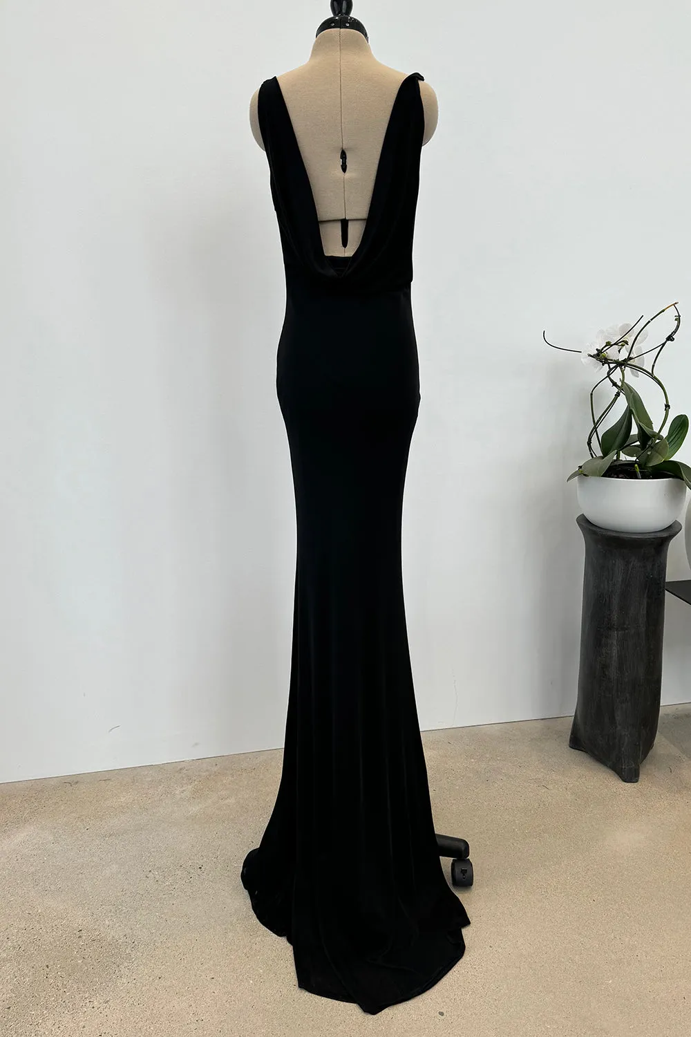 Alexander McQueen 2007 Bias Cut Silk Backless Draped Dress