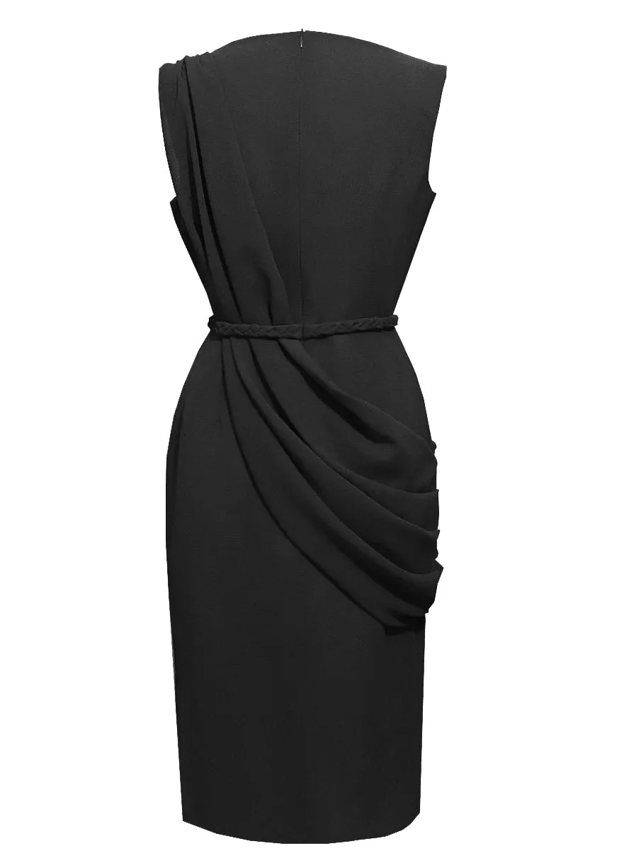 Alexandria Sleeveless Draped Cocktail Dress