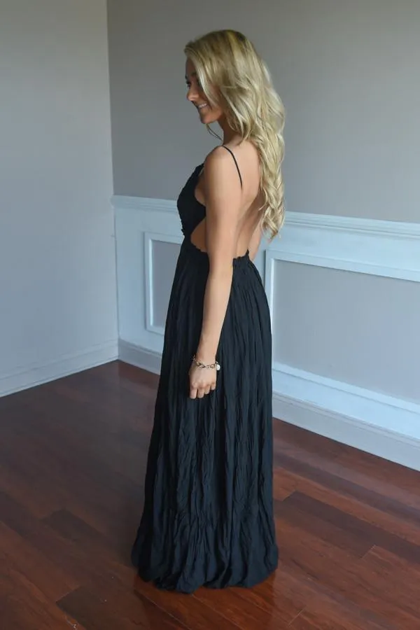 All Ruffled Up Maxi Dress ~ Black