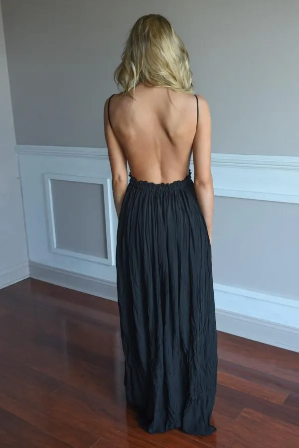 All Ruffled Up Maxi Dress ~ Black