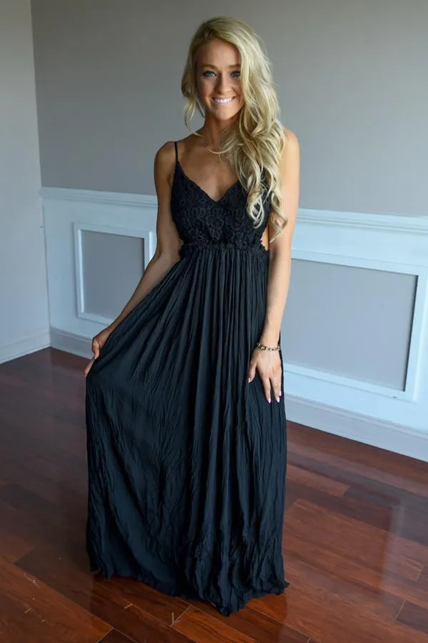 All Ruffled Up Maxi Dress ~ Black