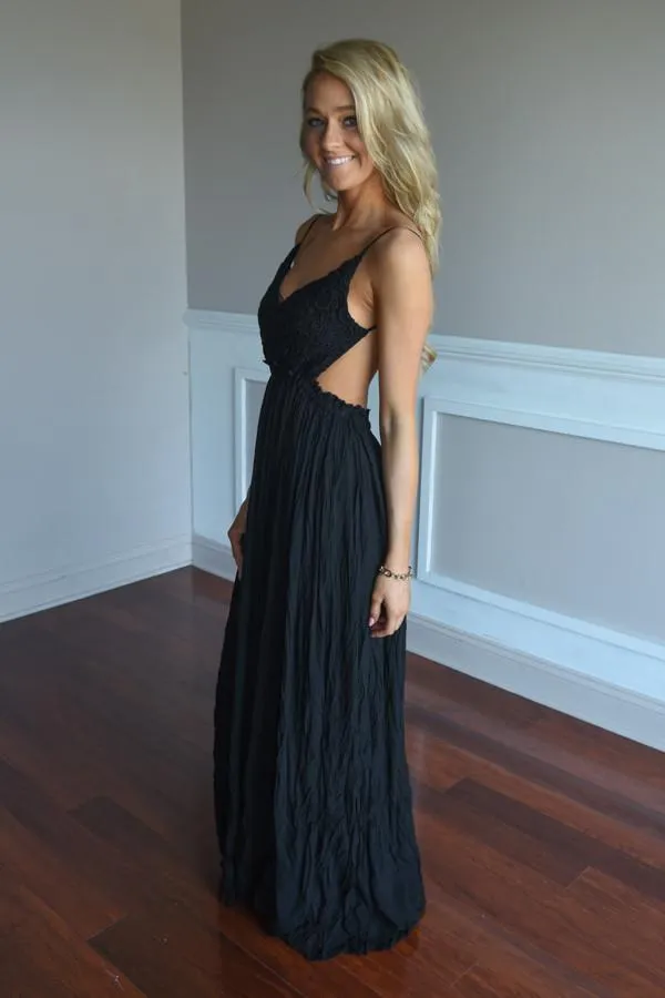 All Ruffled Up Maxi Dress ~ Black