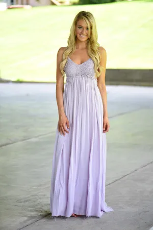 All Ruffled Up Maxi Dress ~ Light Purple