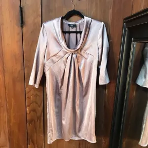 Allen Schwartz Taupe Latte Gold Cowl Dress