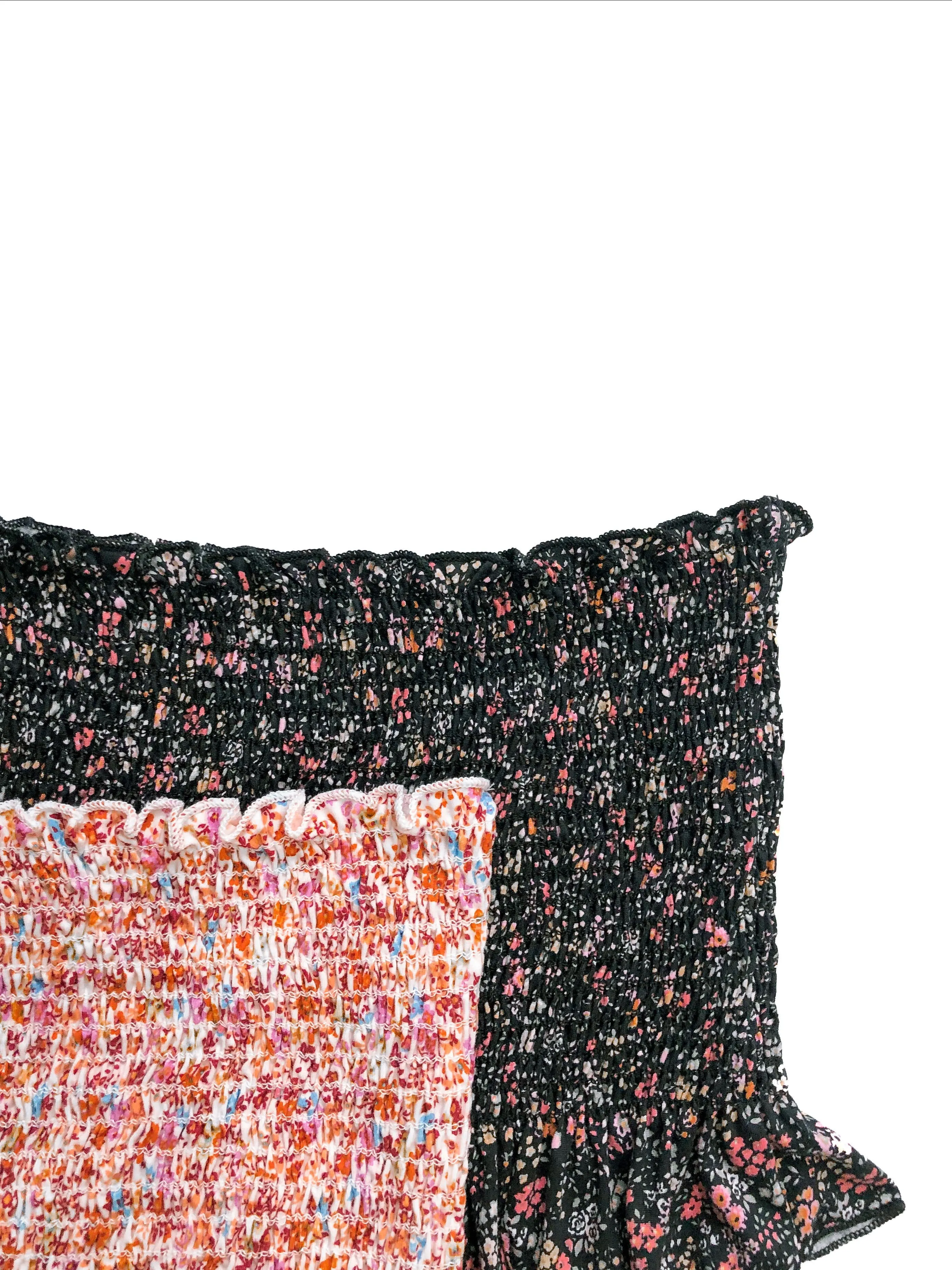 Amalia Smocked Tube Top - Pink/White