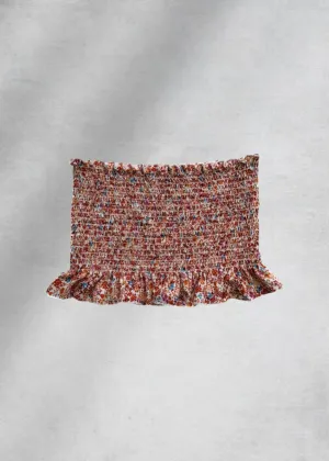 Amalia Smocked Tube Top - Pink/White