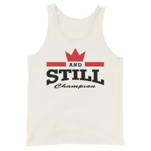 And Still Champion logo black lettering women's tank top