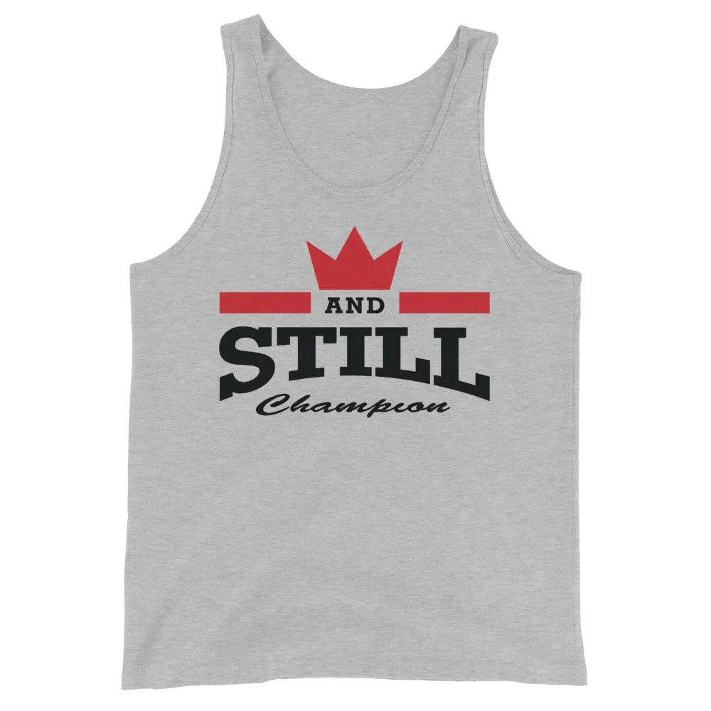 And Still Champion logo black lettering women's tank top