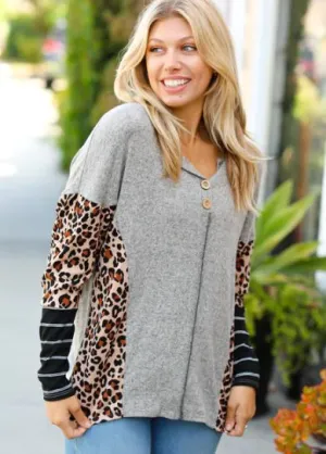 Animal Stripe Printed Top
