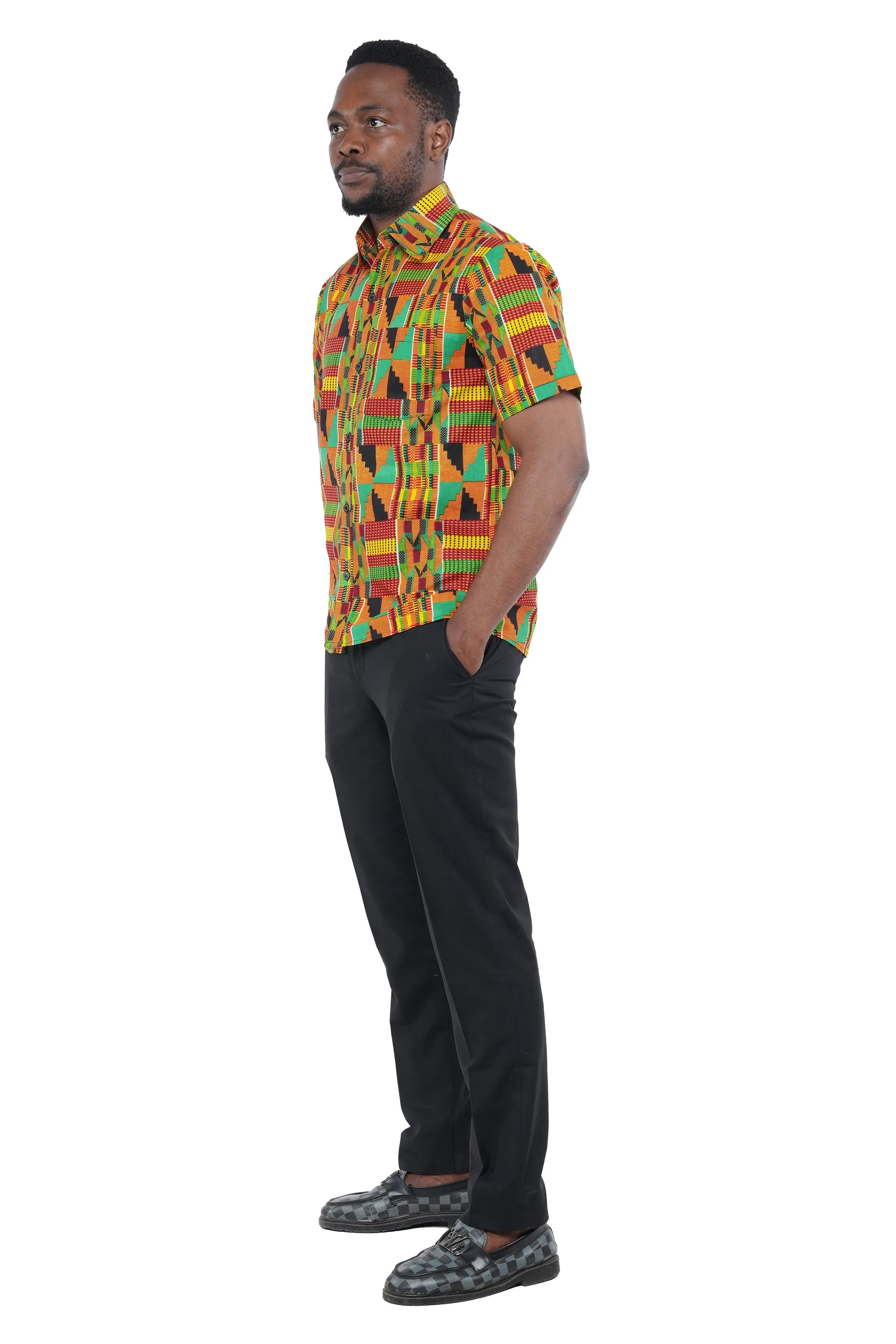 Ankara Half Sleeves Shirt For Men