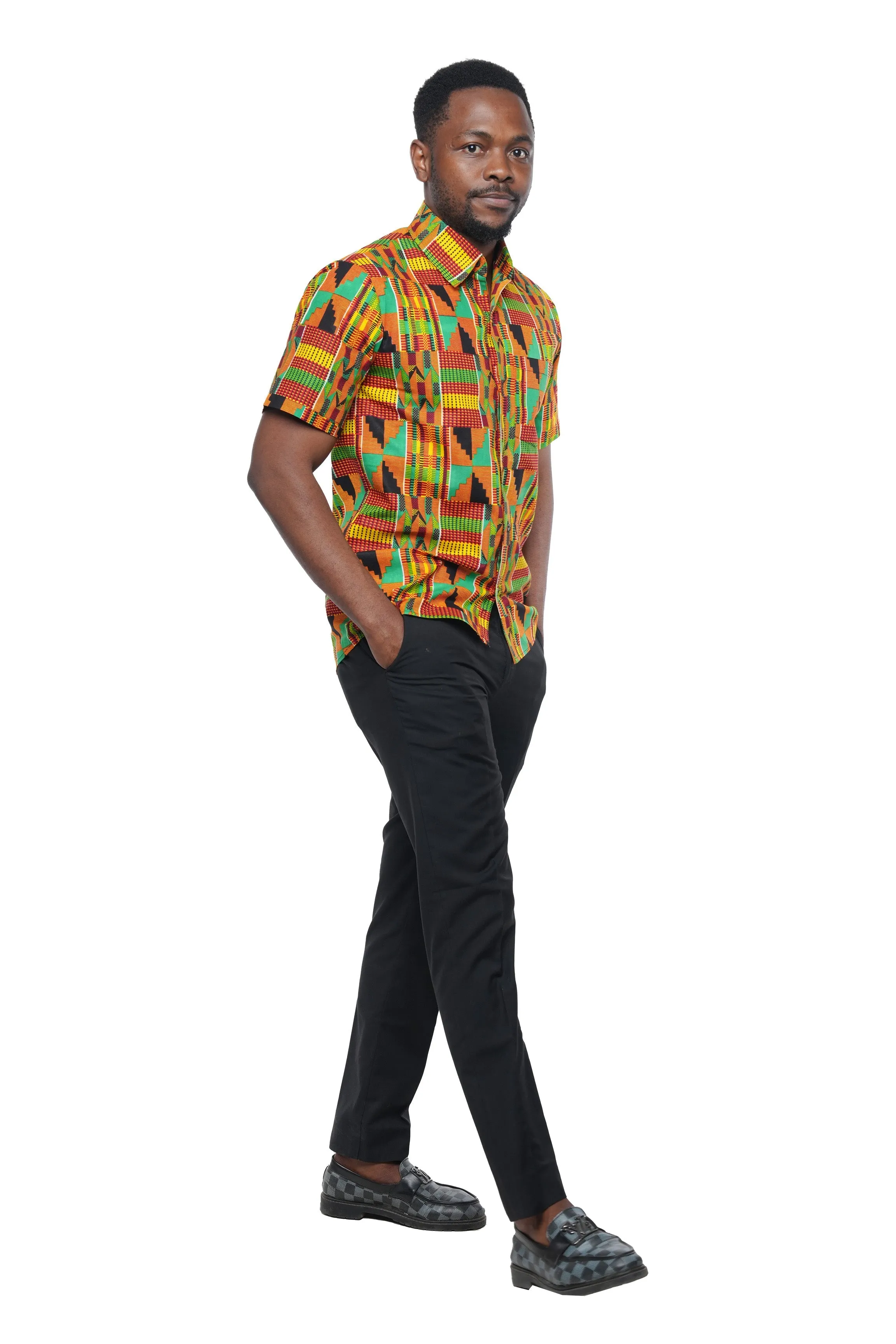Ankara Half Sleeves Shirt For Men