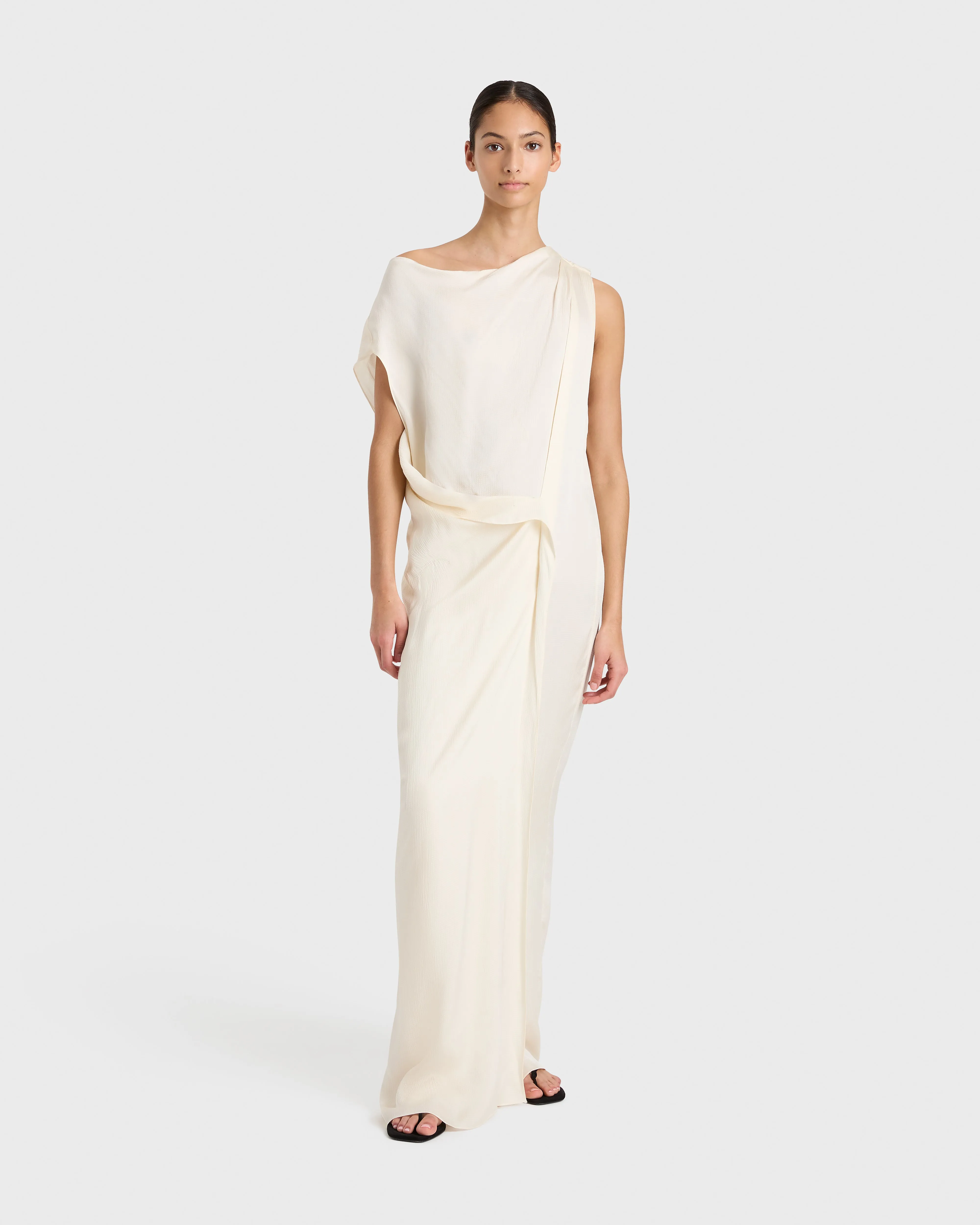 Ardea Draped Dress - Pearl