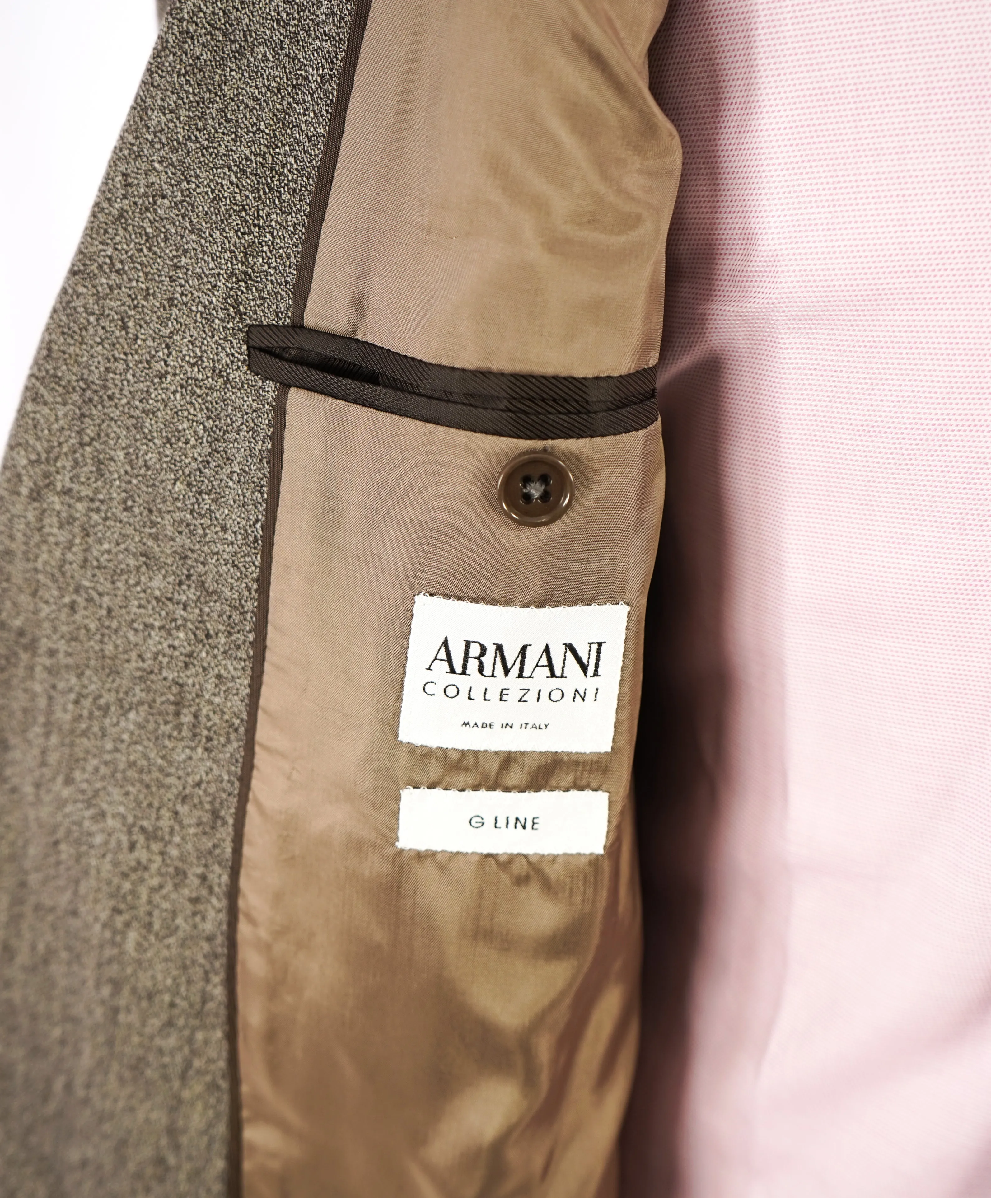 ARMANI COLLEZIONI -  "G Line" MELANGE Brown & Gray 2-Button Suit - 50R
