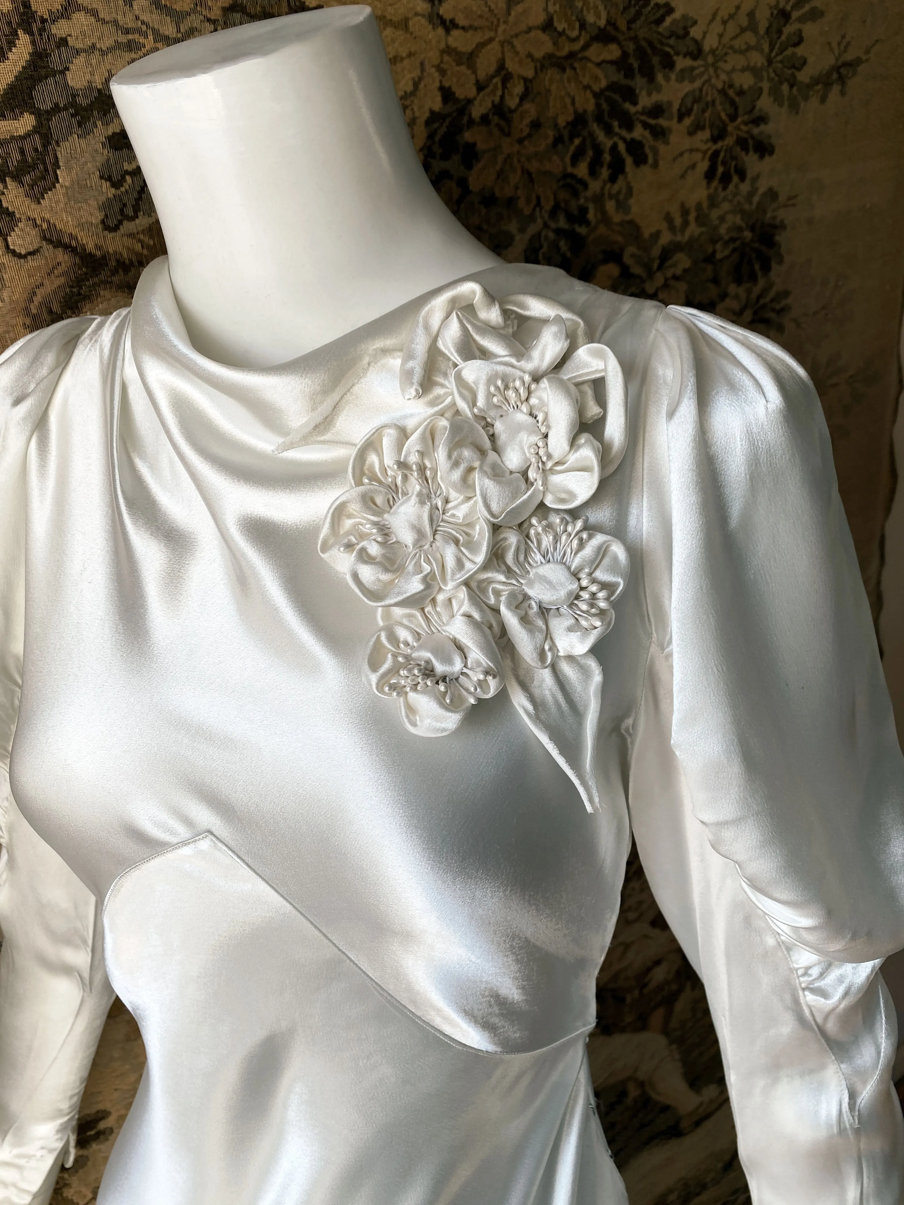 Art Deco 1930s Wedding Dress with Corsage