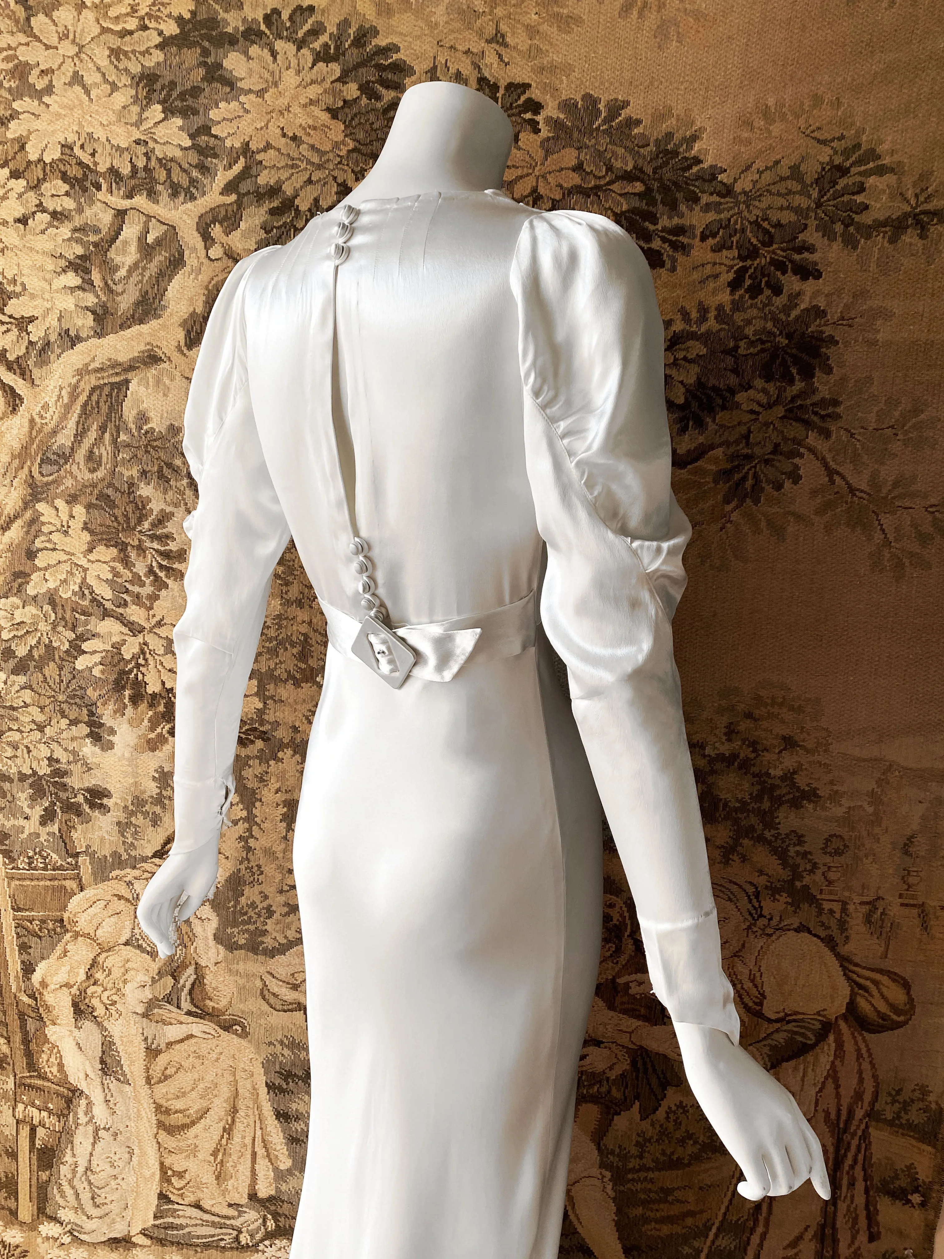 Art Deco 1930s Wedding Dress with Corsage