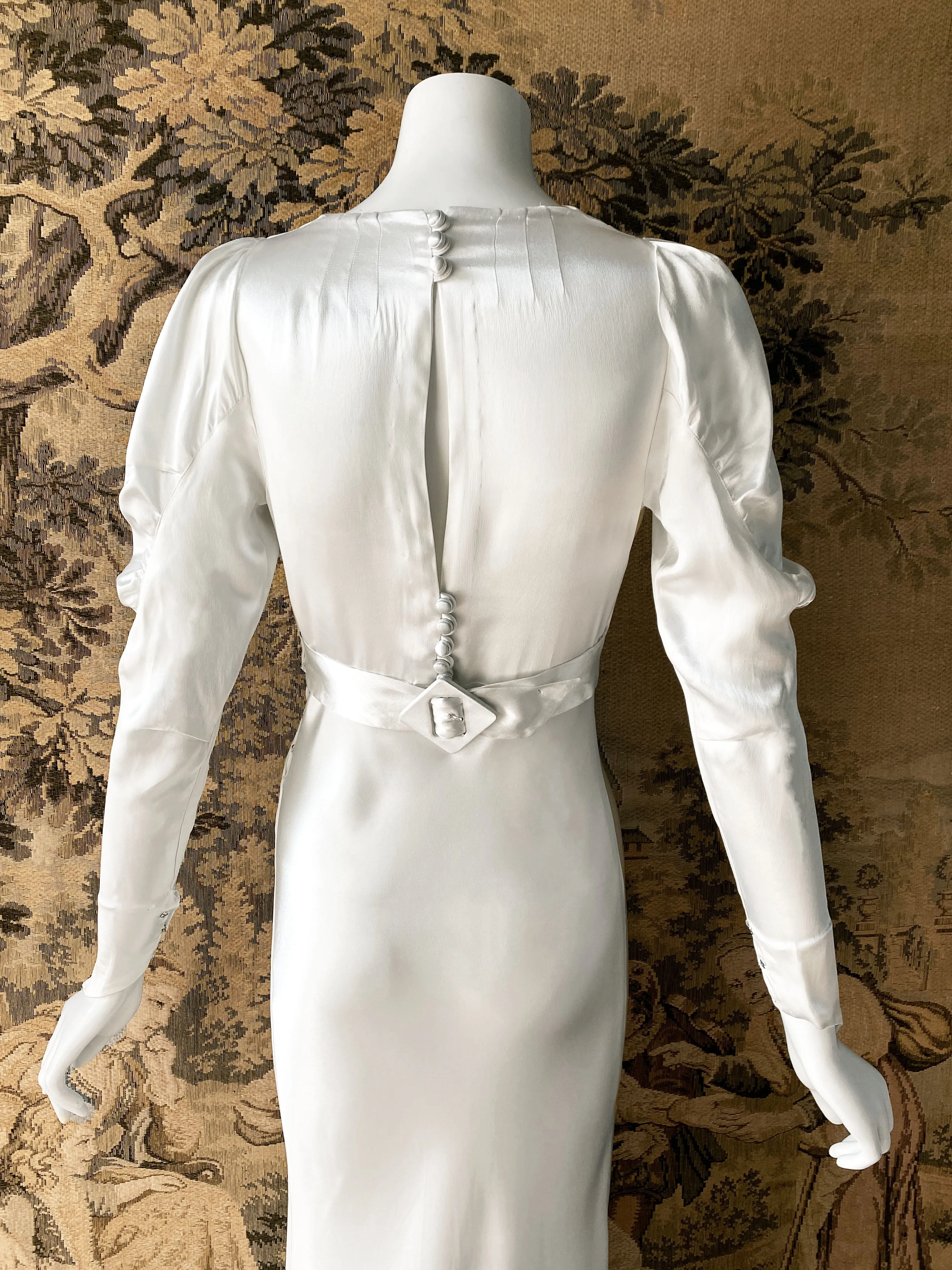 Art Deco 1930s Wedding Dress with Corsage