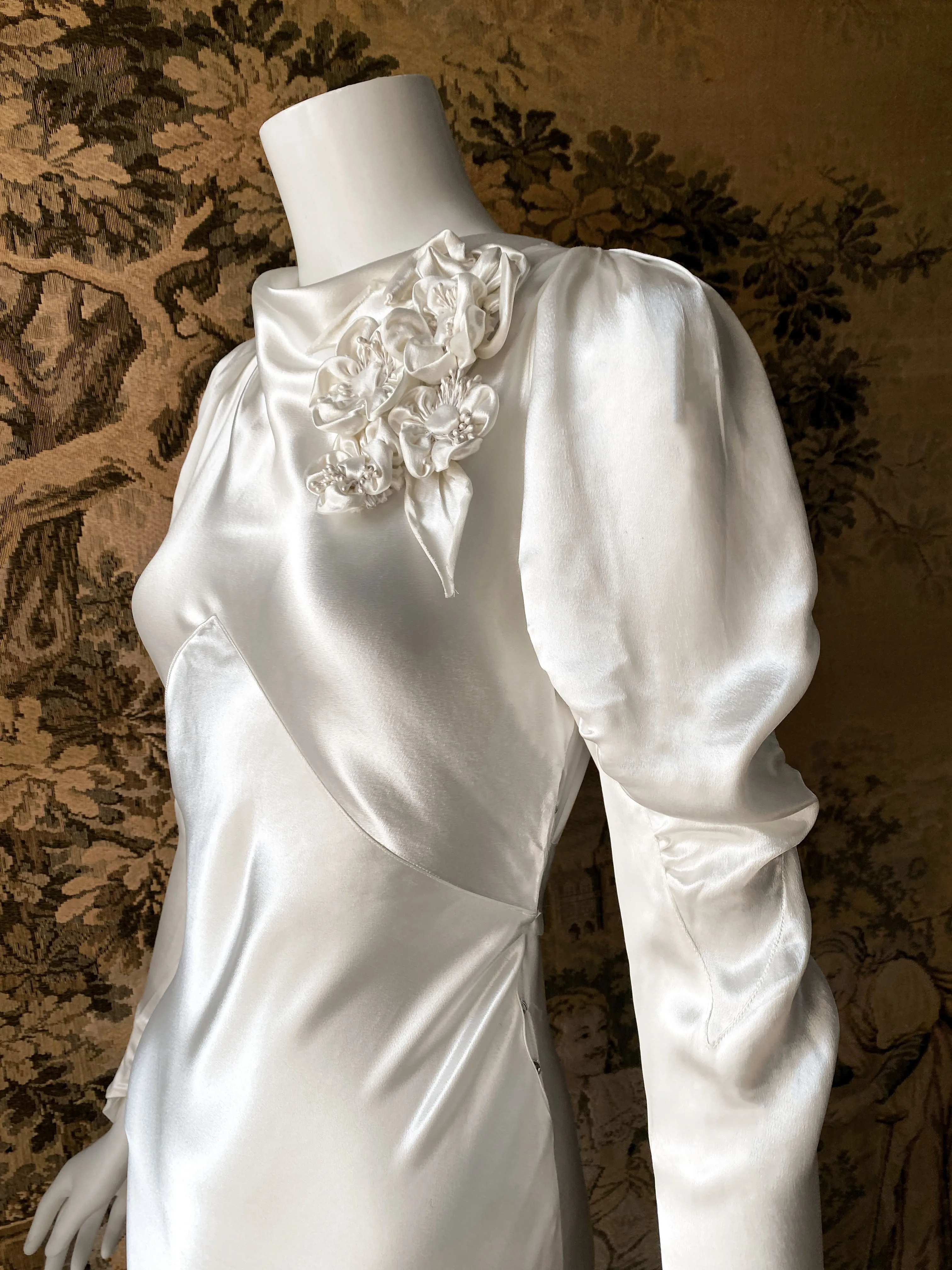 Art Deco 1930s Wedding Dress with Corsage