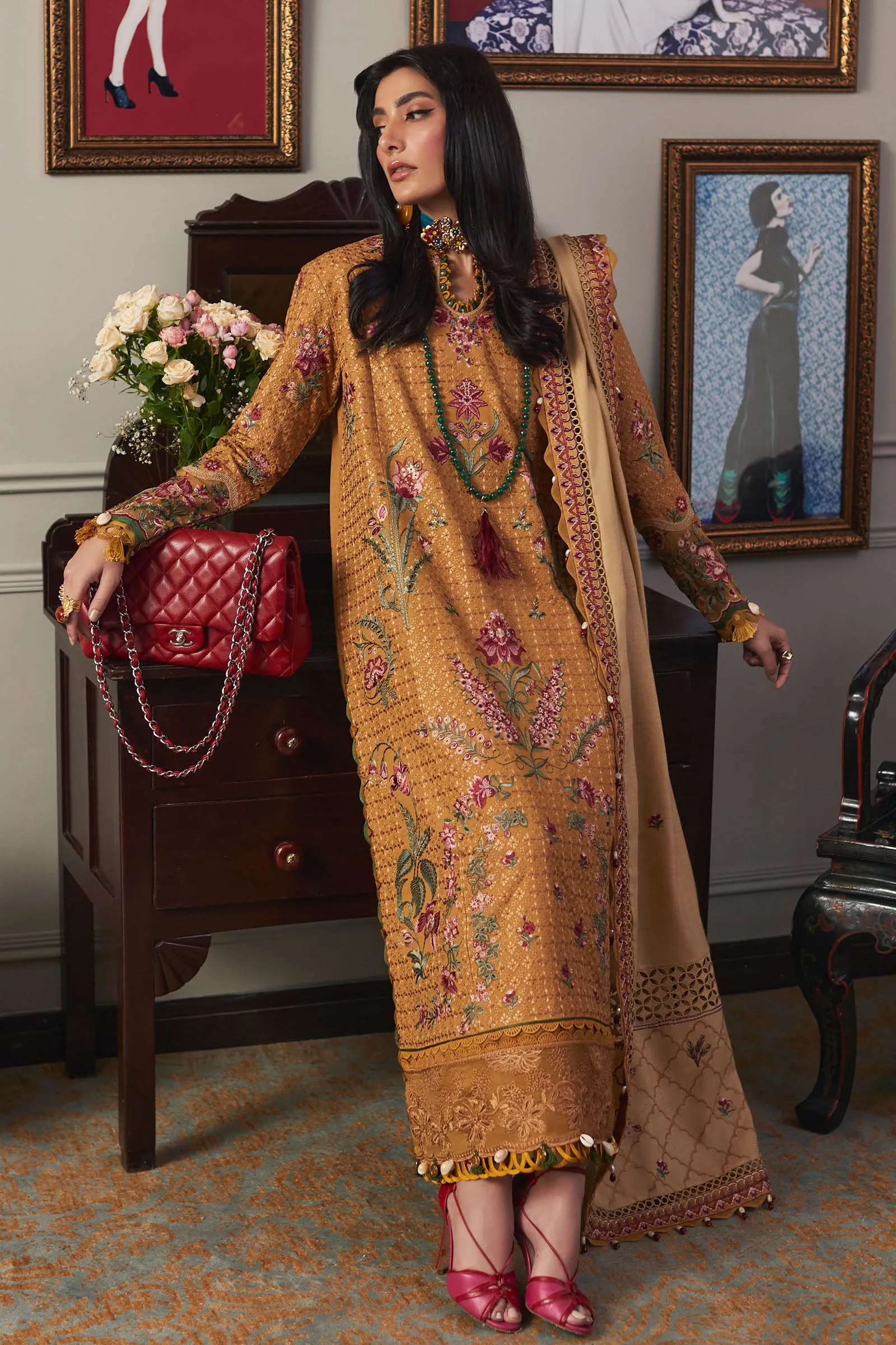 ASAREH (EW22-06) | Elan Winter Embroidered Collection | Unstitched Slub Khaddar Suits