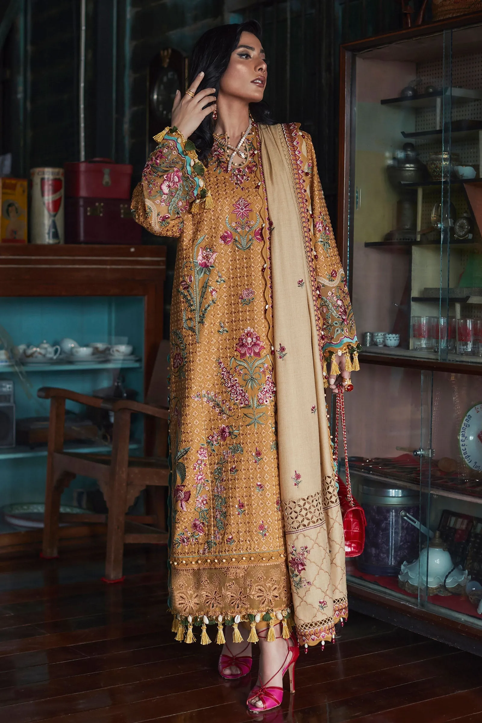 ASAREH (EW22-06) | Elan Winter Embroidered Collection | Unstitched Slub Khaddar Suits