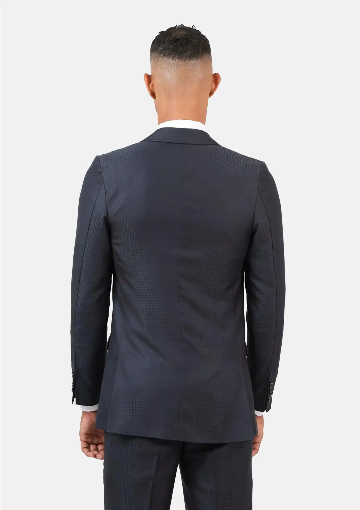 Astor Graphite Blue Microcheck Suit