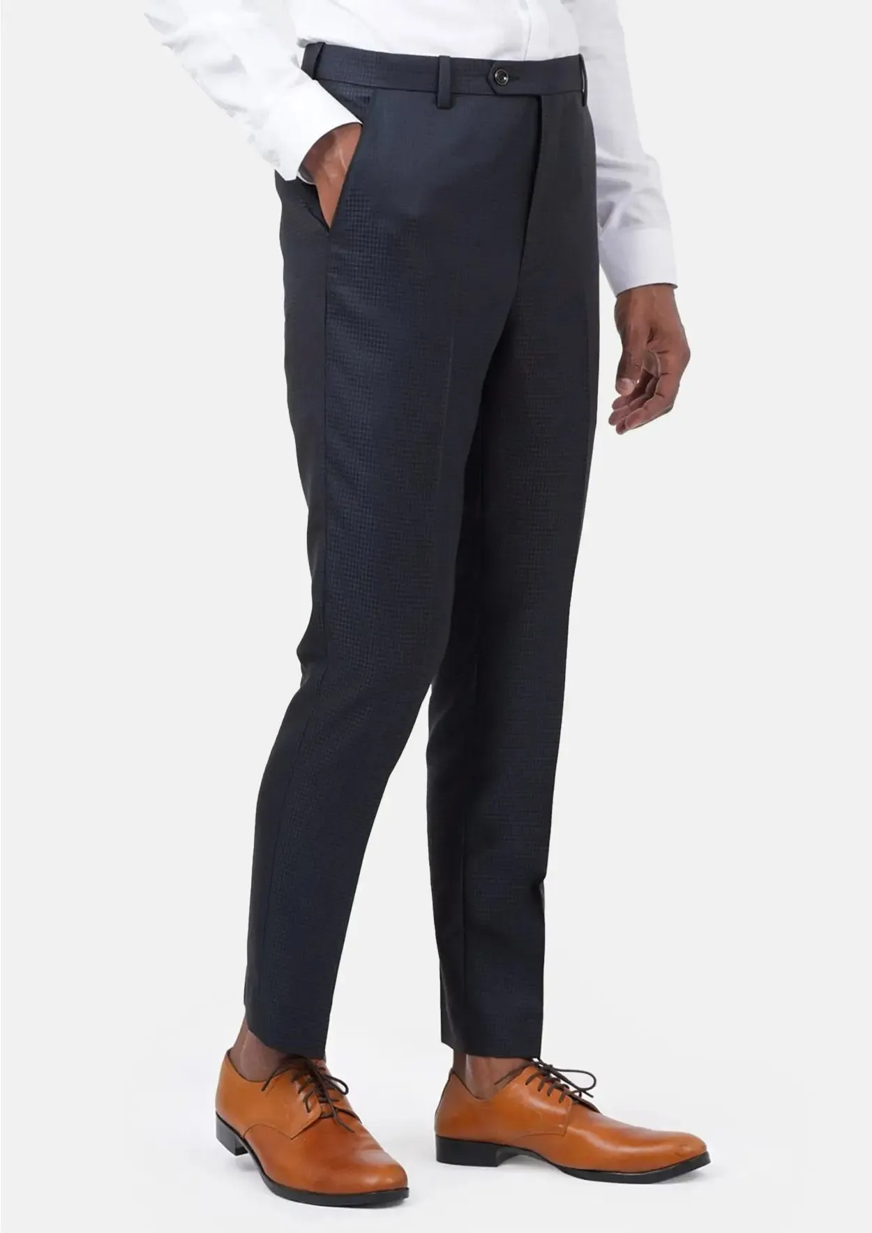 Astor Graphite Blue Microcheck Suit