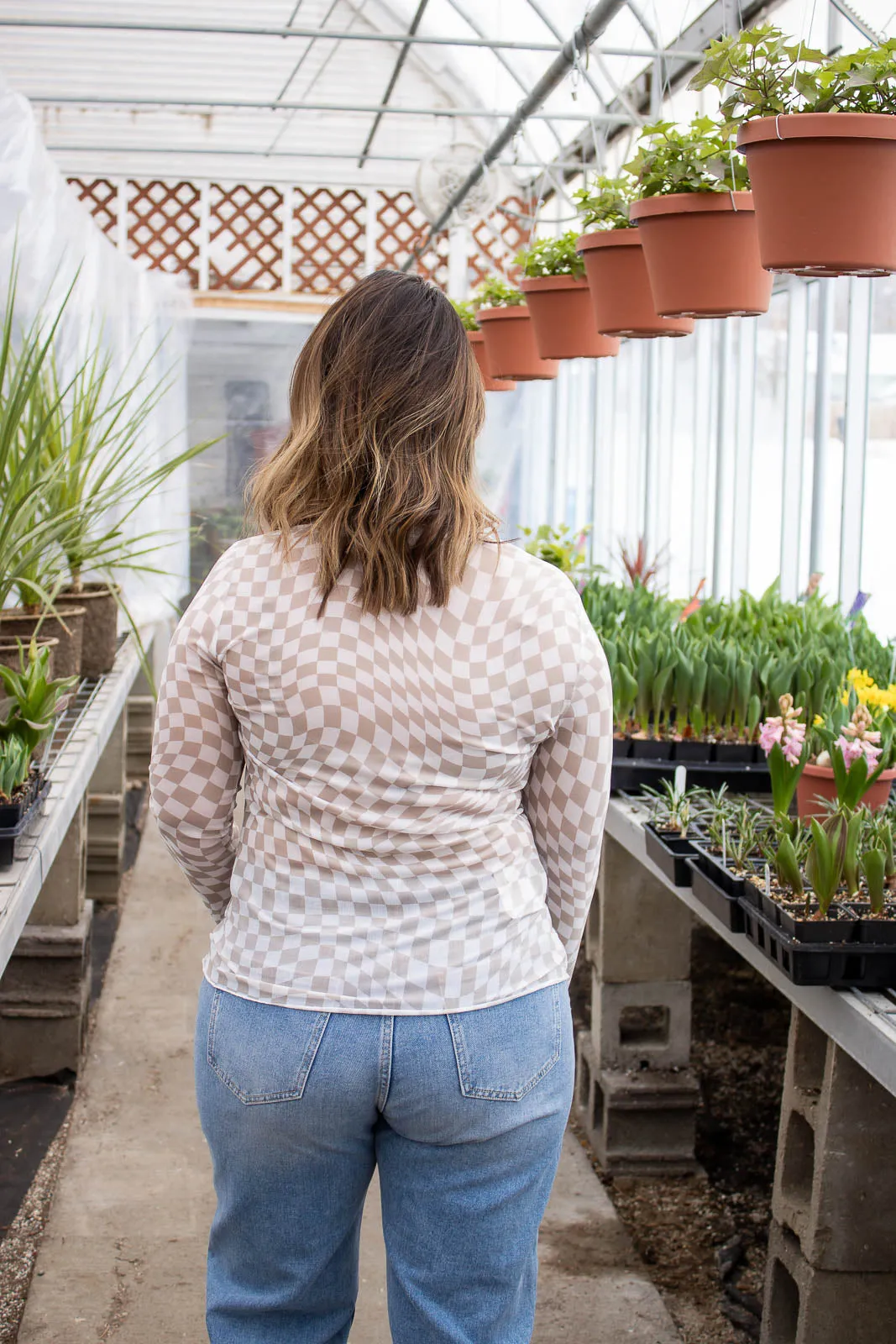 Austin Checkerboard Printed Top
