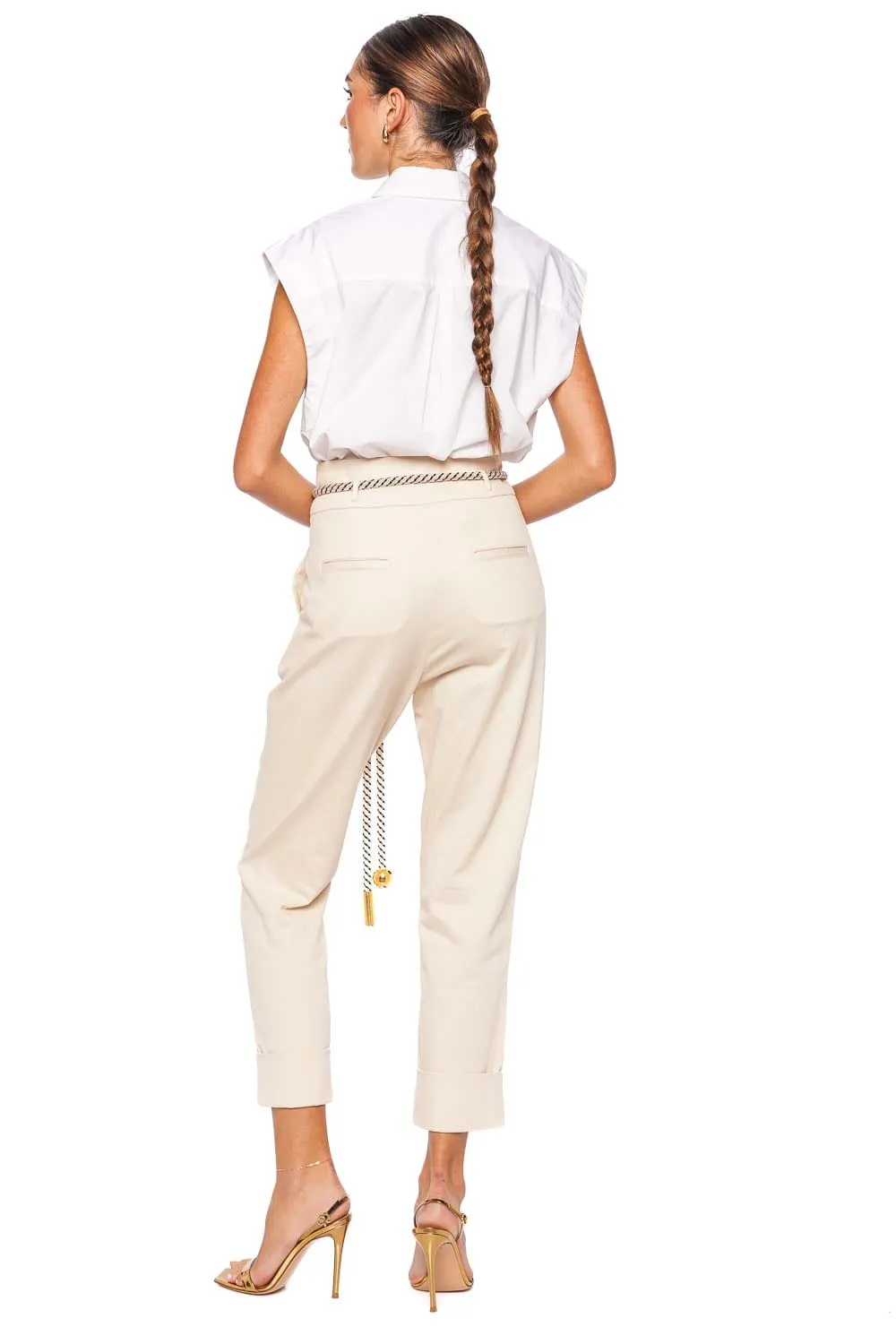 Azalea White Embellished Cotton Blouse