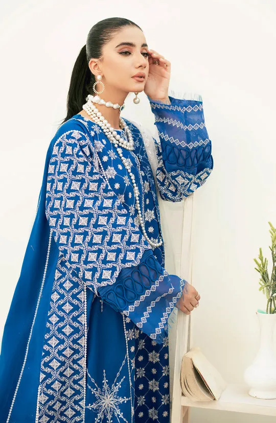 Azure Blue Embroidered Pakistani Salwar Kameez Dupatta Salwar Suit