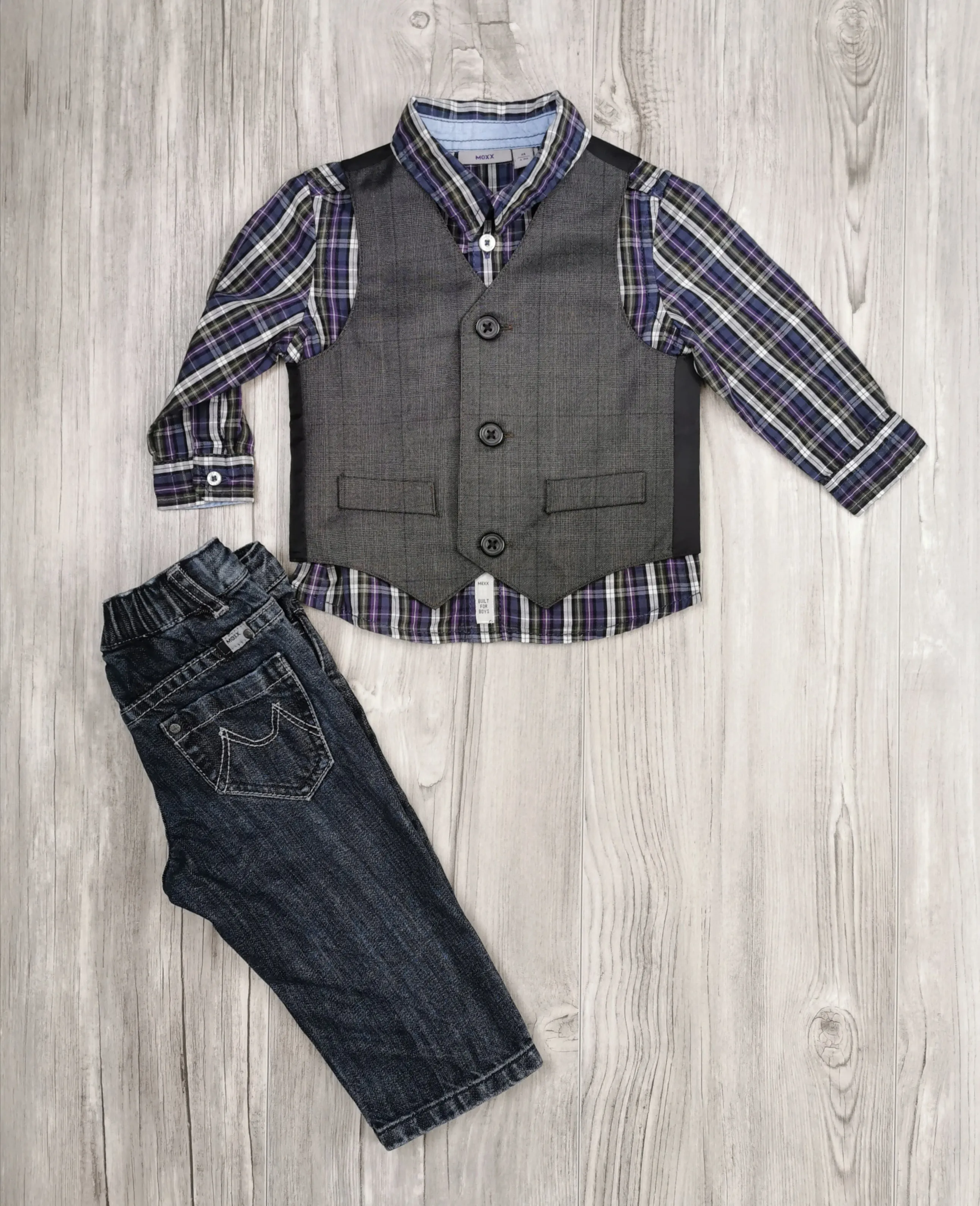 BABY BOY SIZE 6/9 MONTHS - Baby MEXX, 3 Piece Mix N Match Outfit EUC B23