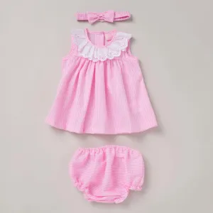 Baby girl Gingham "Broderie Anglaise" Dress Set (PK 6) D06546-b
