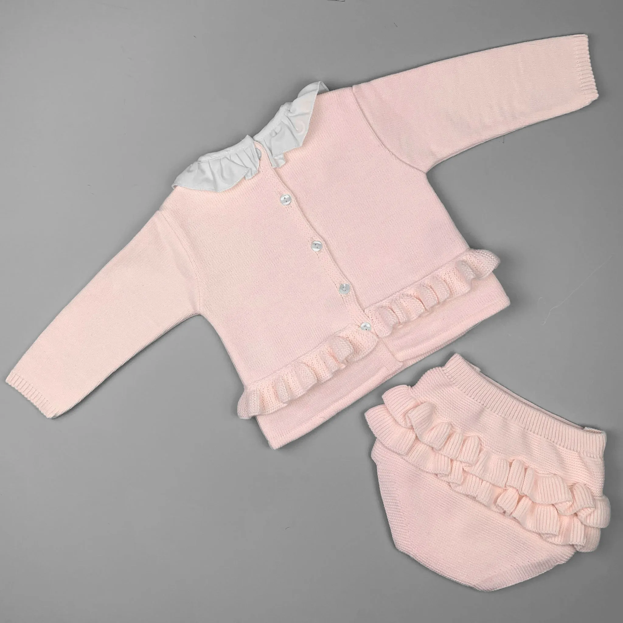 Baby Girls Pink Knitted Jumper With Jam Pants