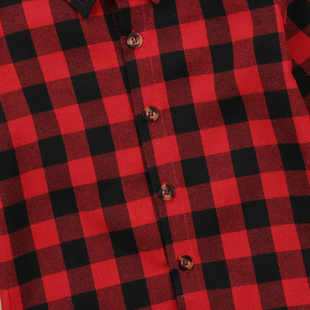 Baby Printed Plaid Top Long Sleeve