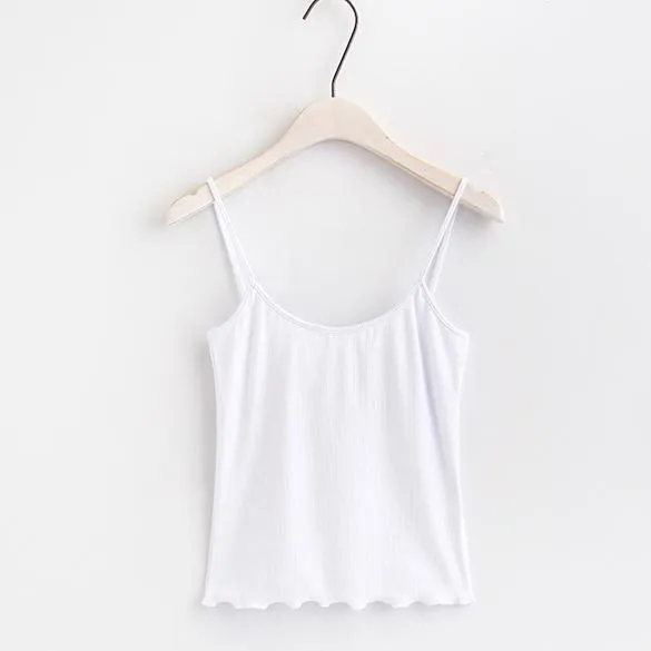Backless Ruffled Hem Tank Top