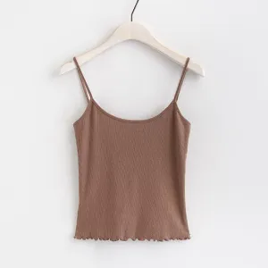 Backless Ruffled Hem Tank Top