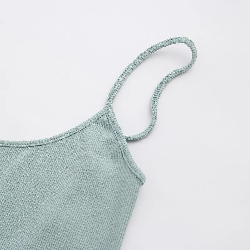 Backless Ruffled Hem Tank Top