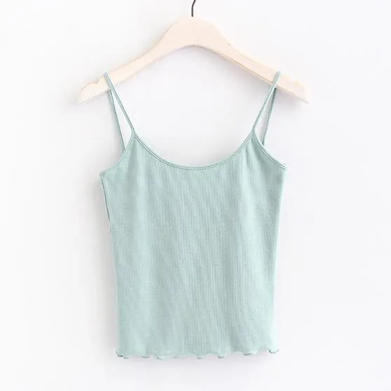 Backless Ruffled Hem Tank Top