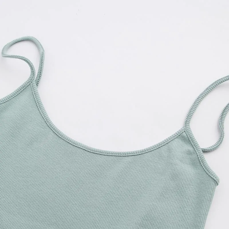 Backless Ruffled Hem Tank Top