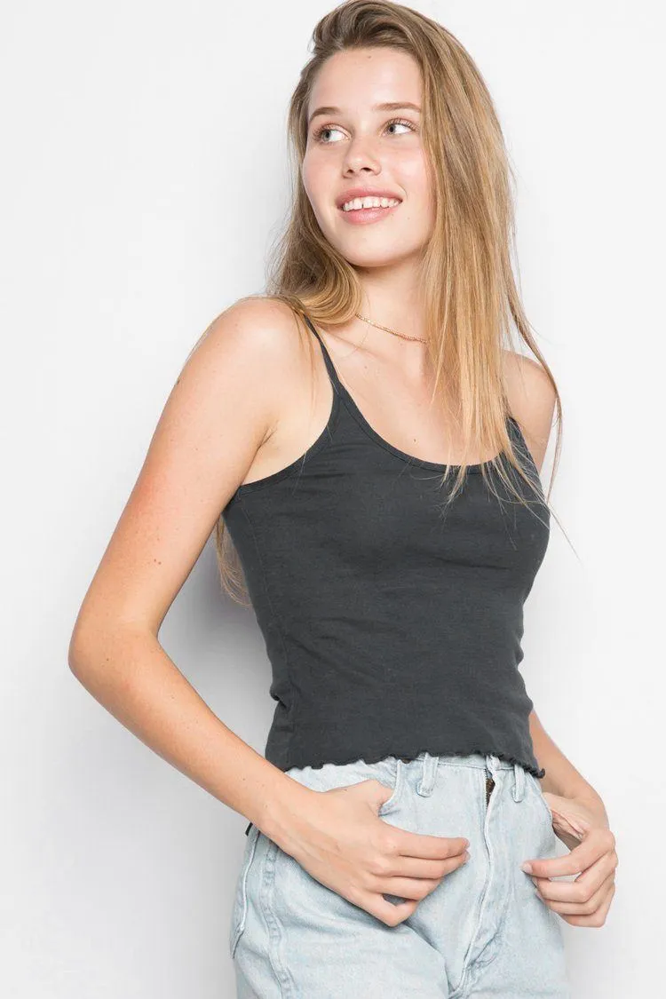 Backless Ruffled Hem Tank Top