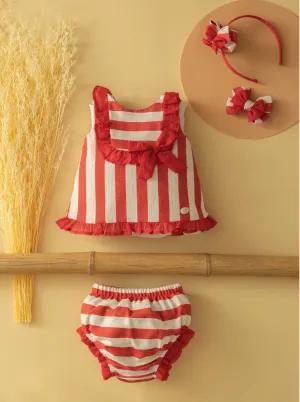 Basmarti Red and White Dress