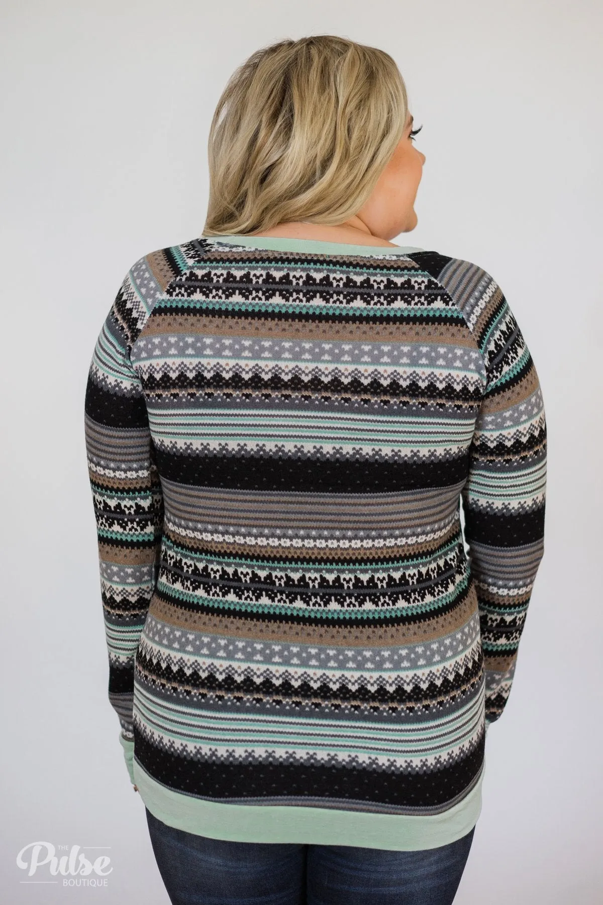Beat The Chill Printed Top- Mint