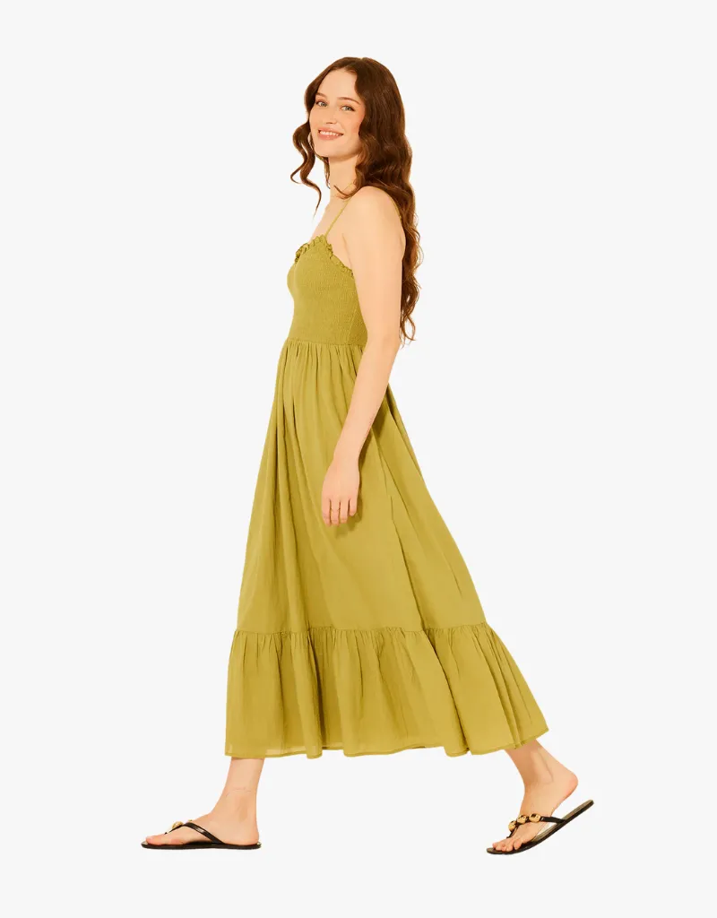 BILA Lyon Dress in Green Cedar