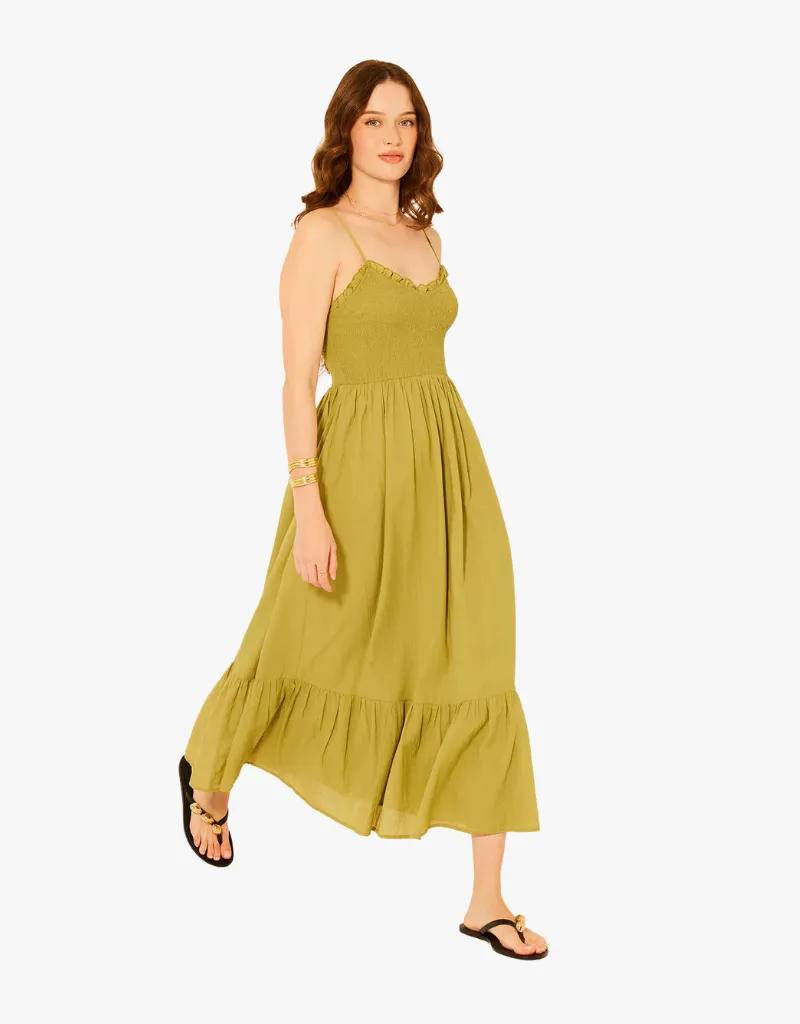 BILA Lyon Dress in Green Cedar
