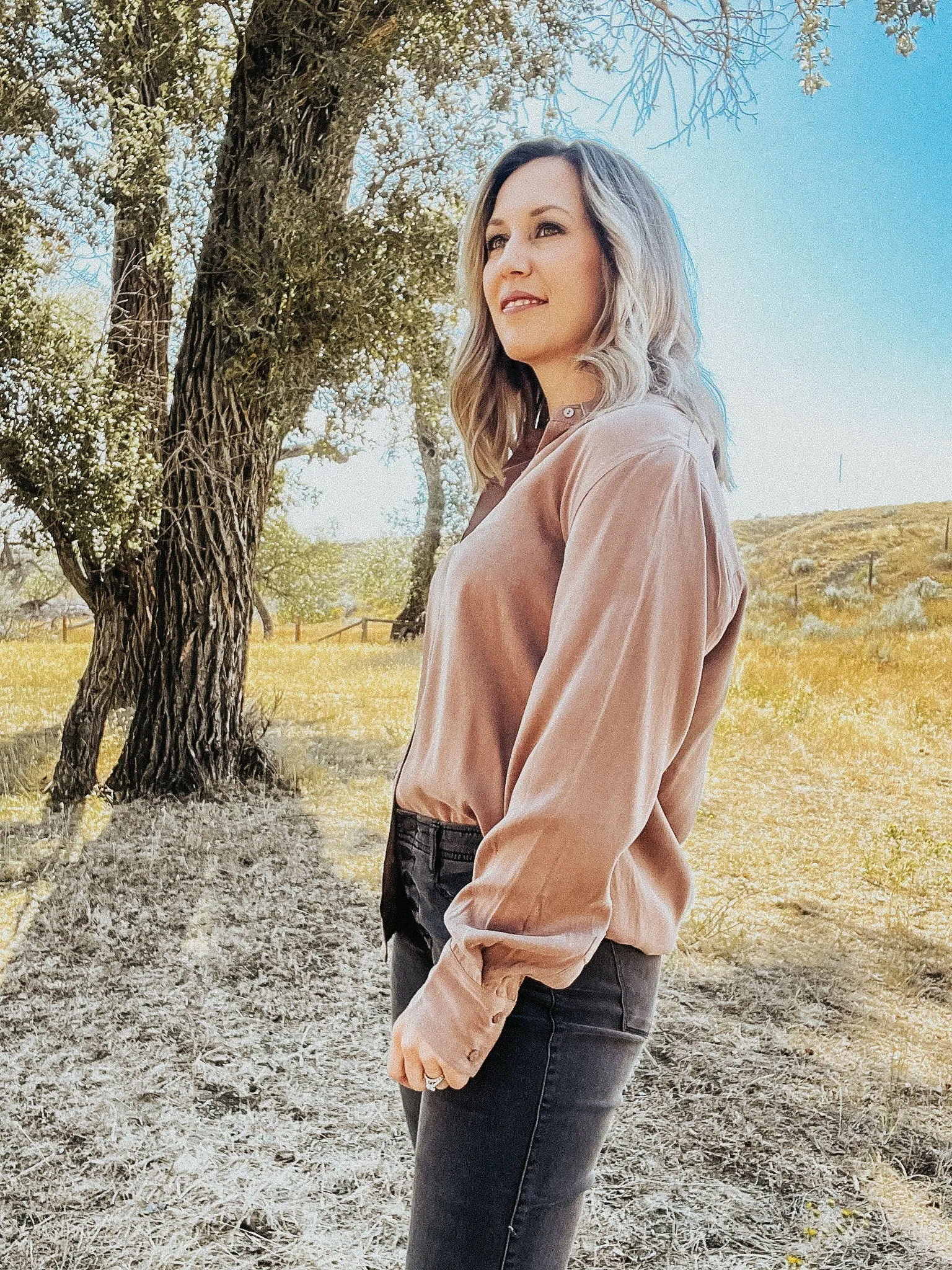 Birdie Suede Button Down