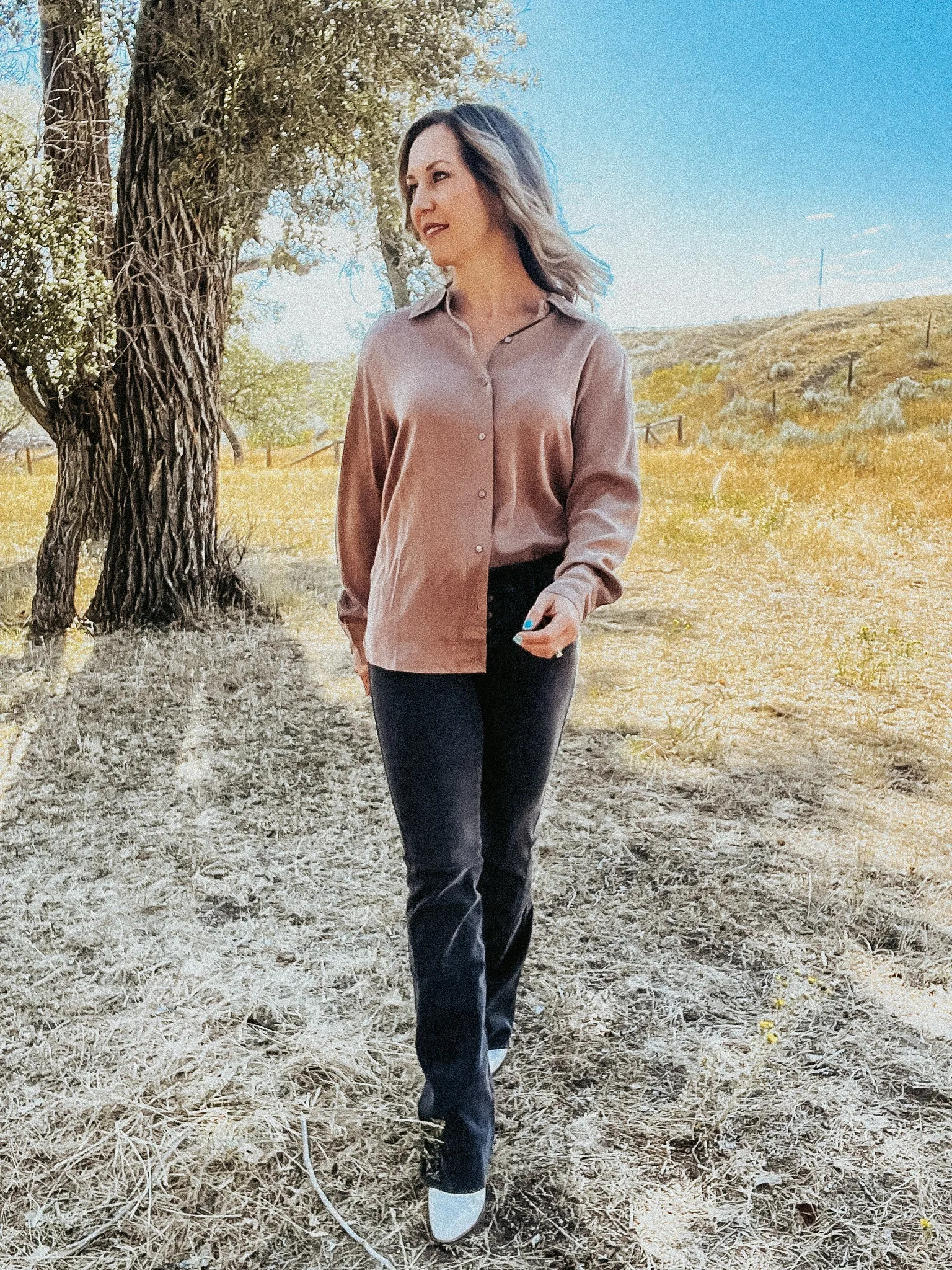 Birdie Suede Button Down